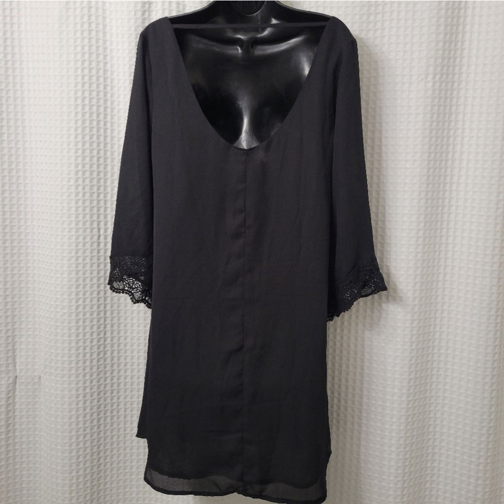 Women's Mauve Black Chiffon Dress Size M
